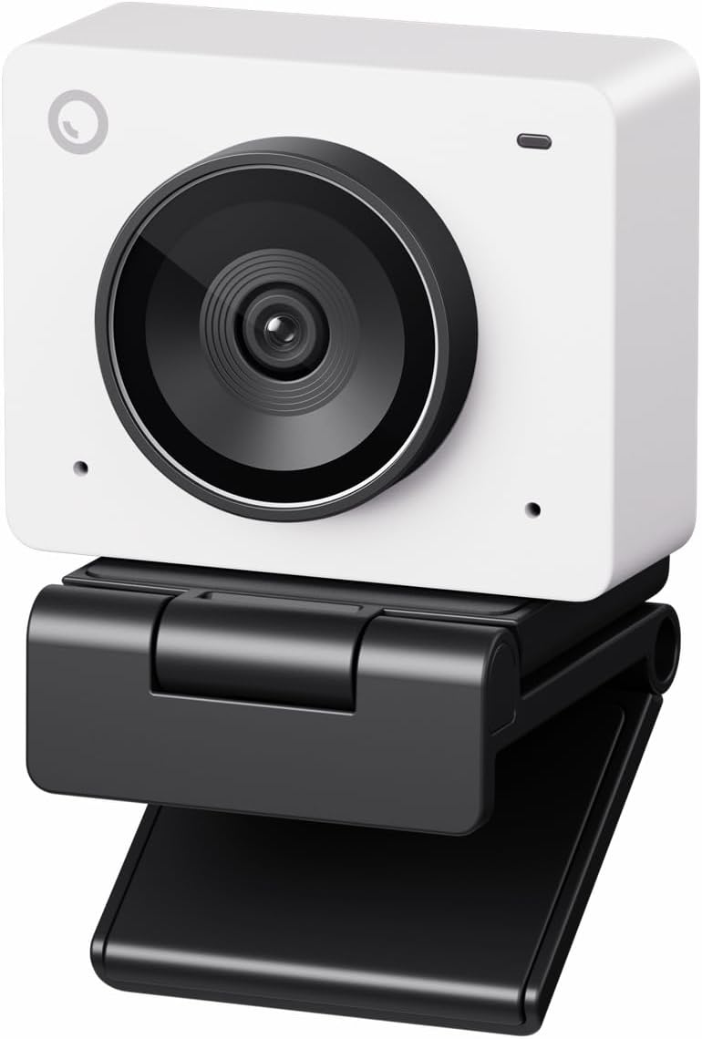 OBSBOT Meet 2-4K Webcam for PC with 1/2" Sensor, AI Framing & Autofocus, Beauty Mode, Lightweight, Gesture Control, HDR, Dual Microphone, 60 FPS, Web Cam for Streaming, Meeting, Gaming. (Cloud White) - Image 1